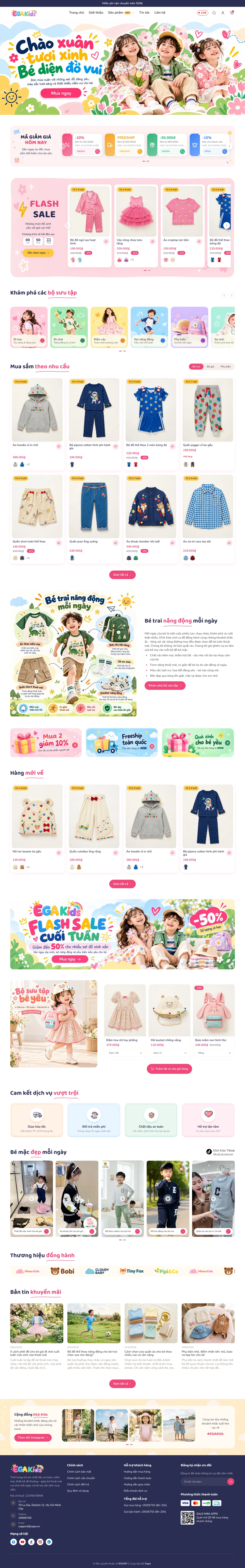 Trang chủ demo đang bật 15 khối nội dung.