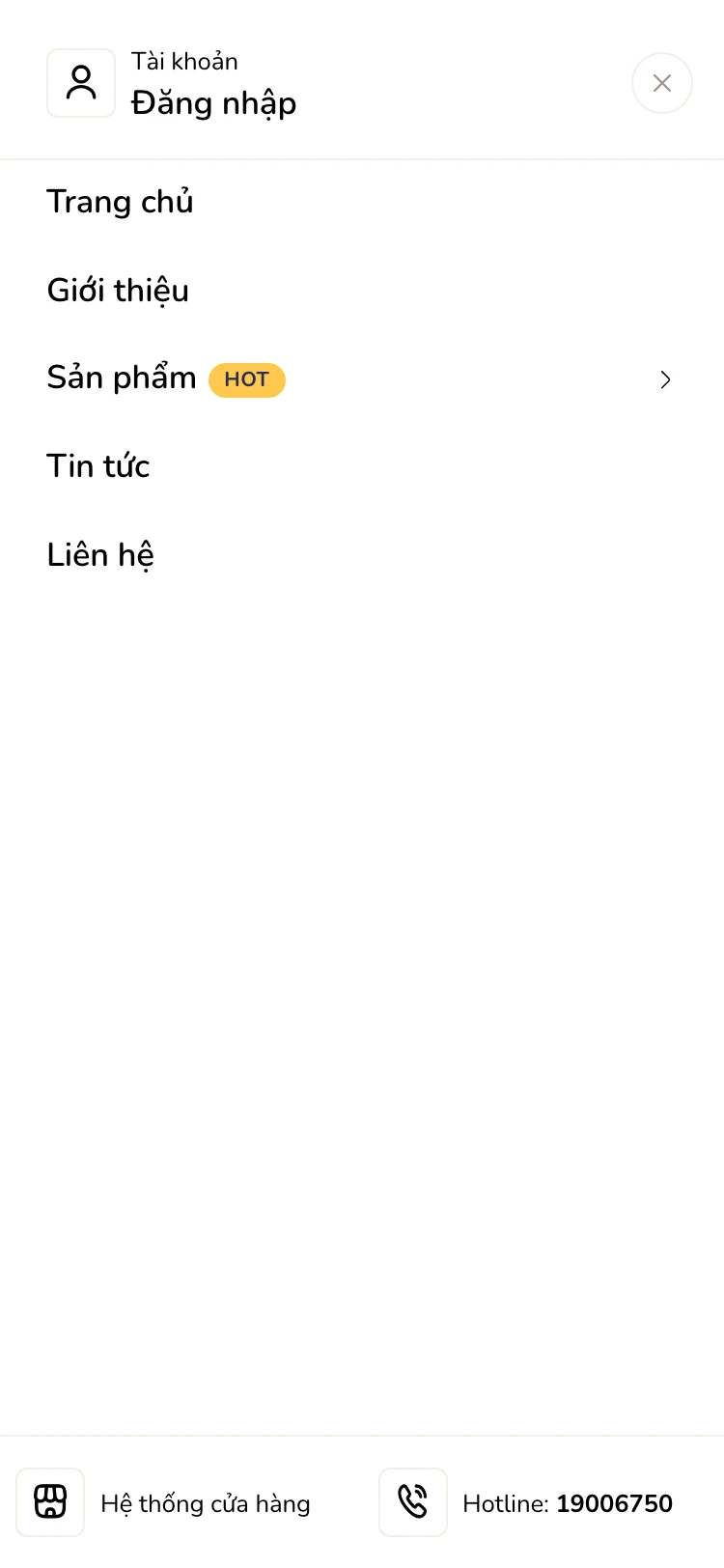 Menu dạng trượt